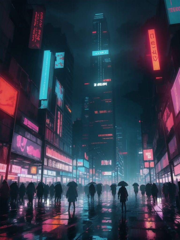 サイバーパンク夜景